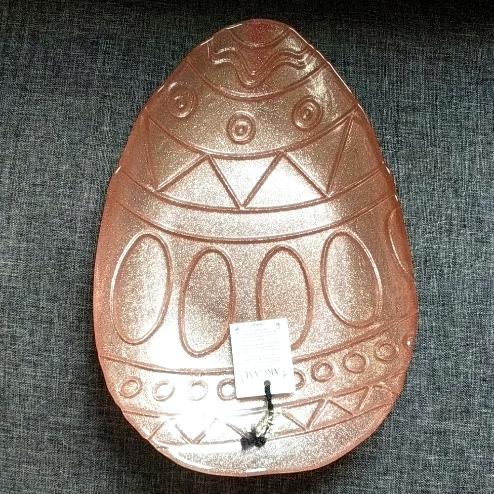 AKCAM Easter egg glitter glass plate (Turkey)